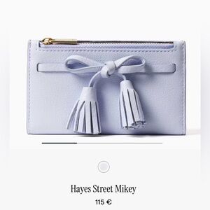 Kate Spade Hayes Street Mikey Wallet Morning Dawn (Periwinkle Purple)Tassels NWT